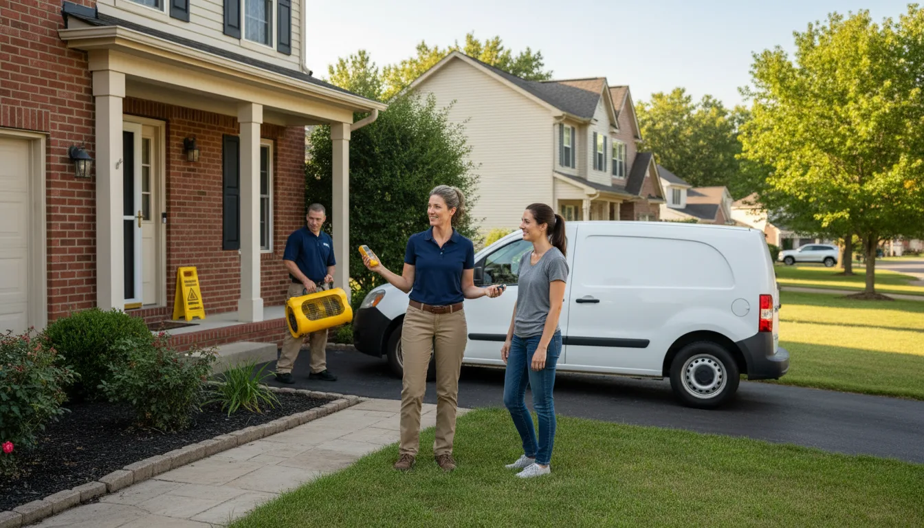 Residential water damage restoration in Glenford, OH